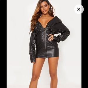 Pretty Little Thing Biker dress black leather